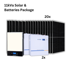 11kVA Solar system package with 2 batteries and twenty solar panels